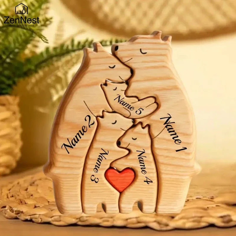 The Wooden Bear Family Puzzle